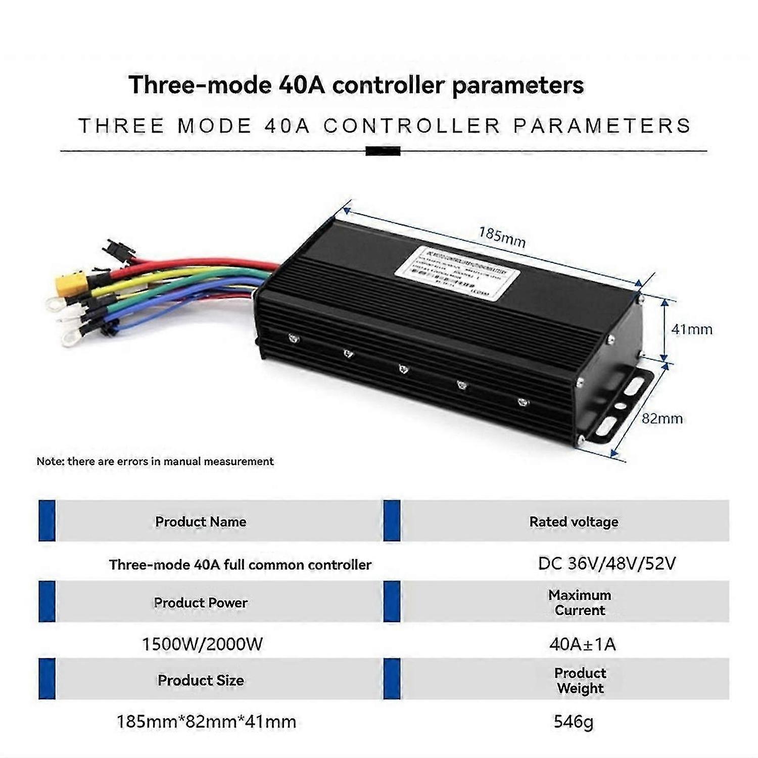 Three Mode Ebike Sine Wave Controller 36V/48V/52V 40A
