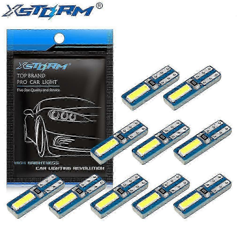 10Pcs Canbus T5 W3W 74 286 W1.2W Led Wedge Dashboard Lamps 12V Car Interior Lights Bulb Warning Indicator Instrument White Red