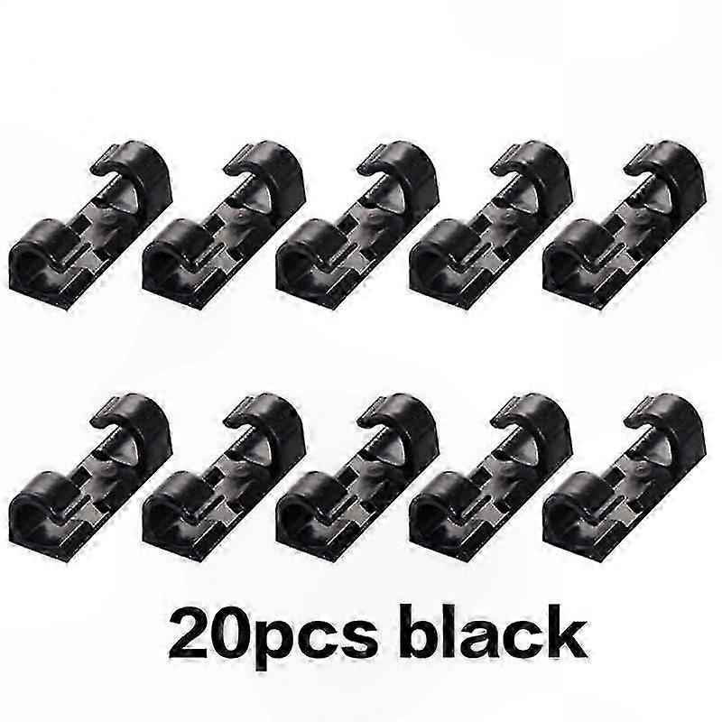 20-Pack Self-Adhesive Cord Clips for Cable and Wire Management Organization Solution