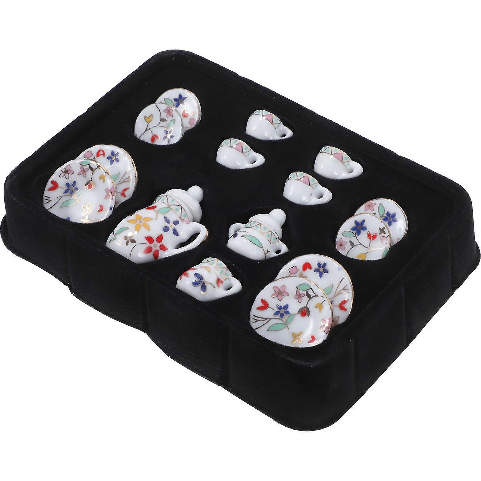 Mini Ceramic Tea Pot Kit Miniature Photography Assorted Color Decorative 1 Set