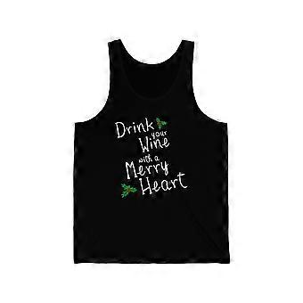 Drink Your Wine With A Merry Heart Unisex Tank Top