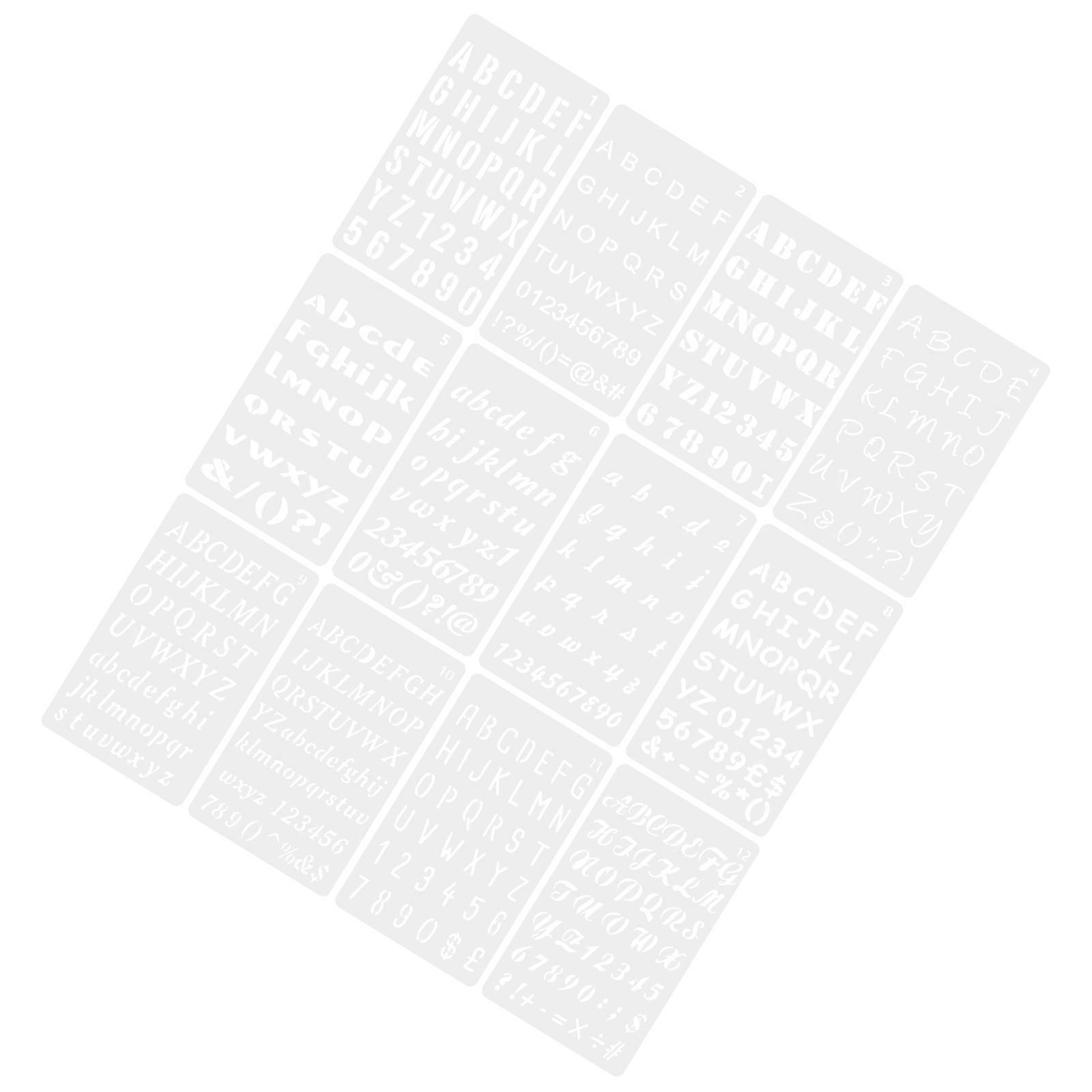 Stencil 12 Sheets Letter Stencils for Painting Reusable Craft Letters
