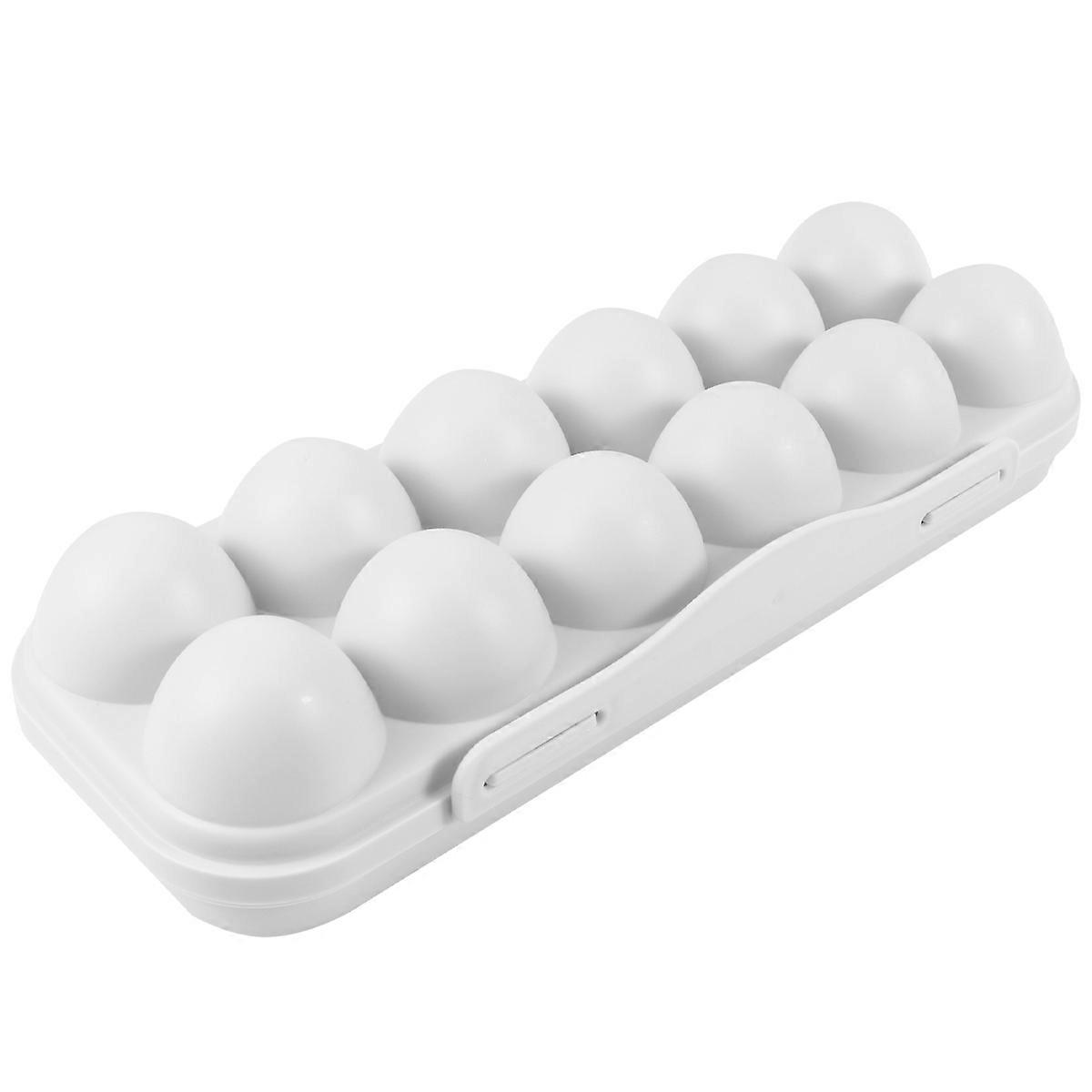 Chicken Egg Storage Box Kitchen Egg Tray Holder Lock Container 2Pcs Grey