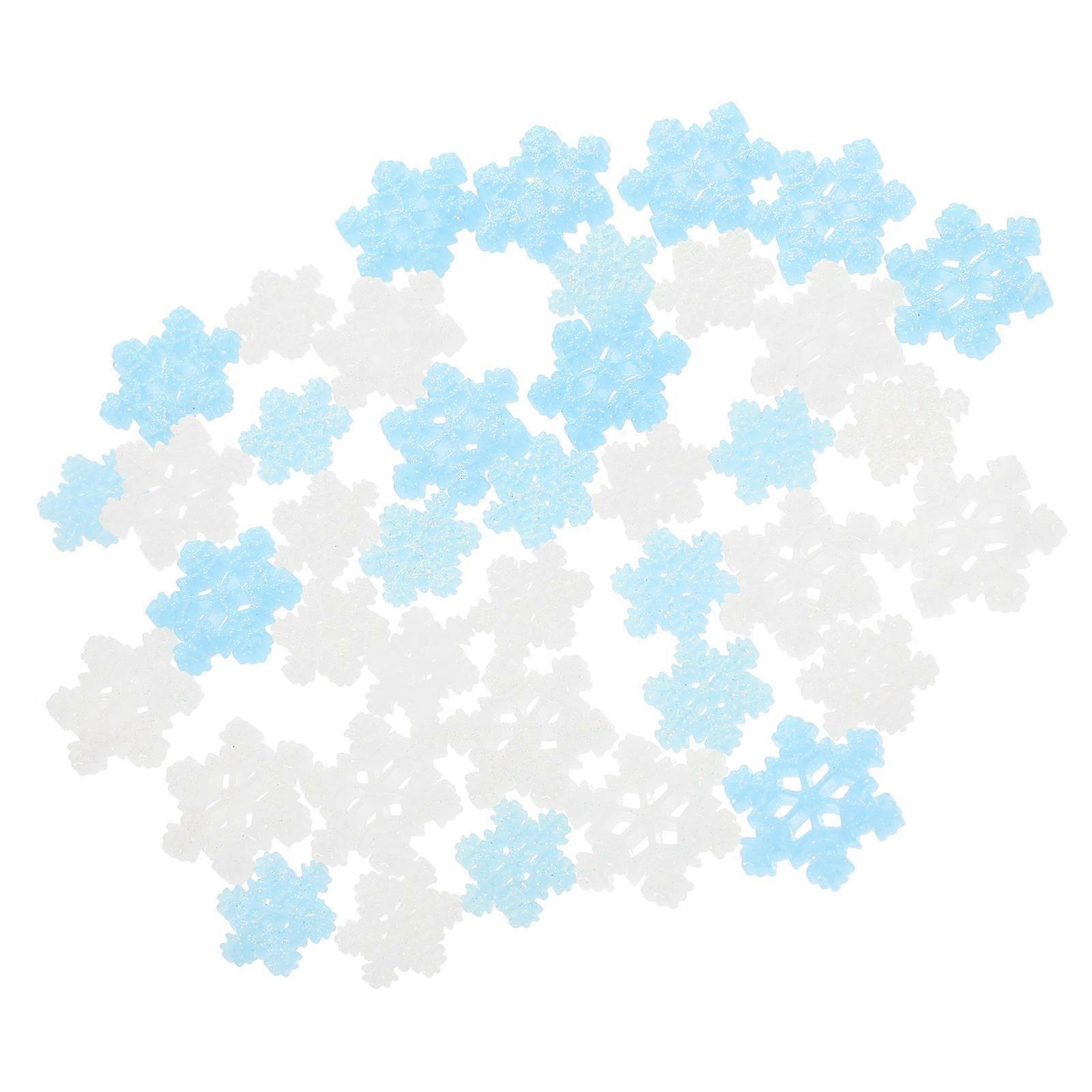 Multi-Function Xmas Snowflakes Resin Charms for Decoration 80Pcs Adorable Flatback Charms