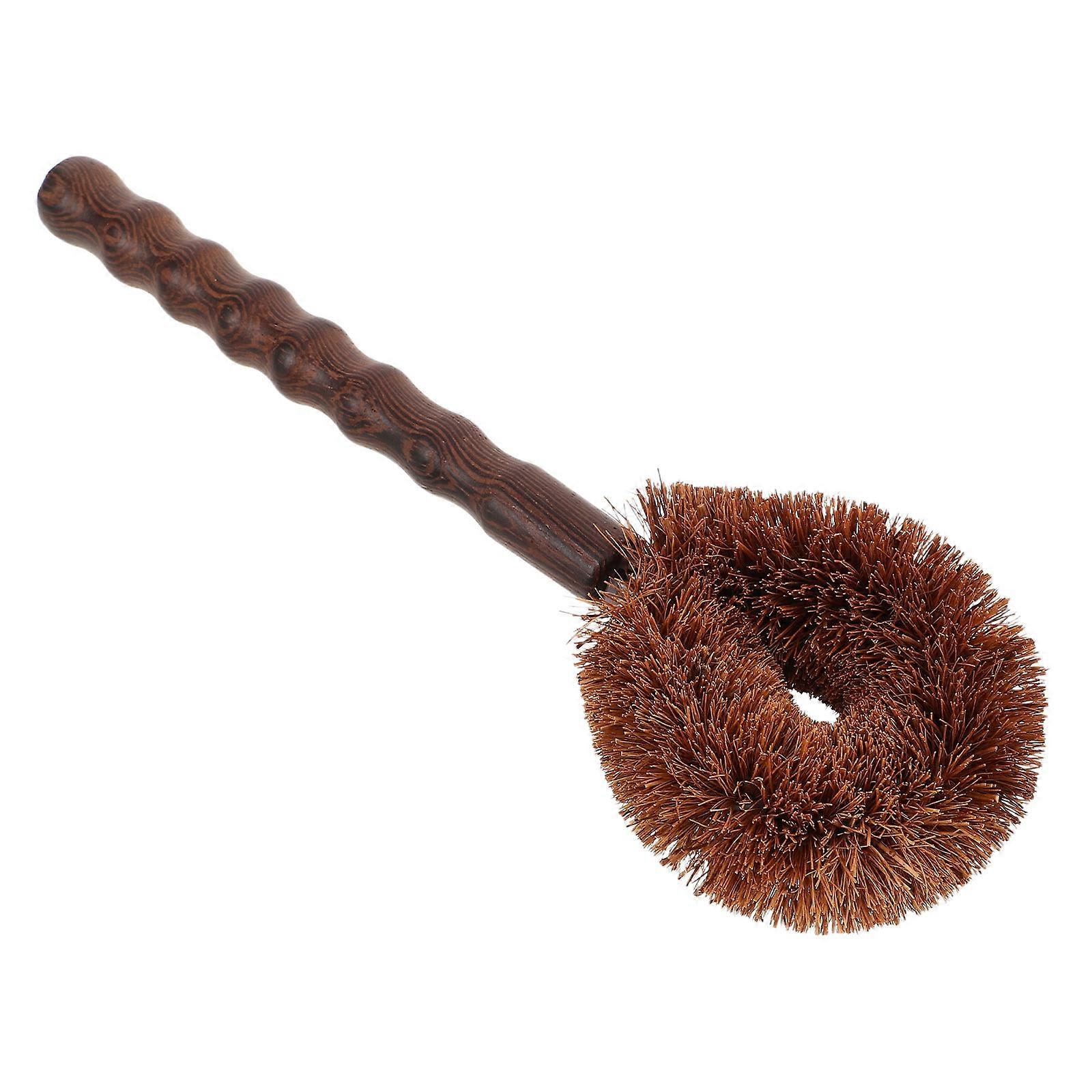 Pot Brush Wooden Pan Scrubber for Deep Cleaning with 2Pcs Kitchen Tools