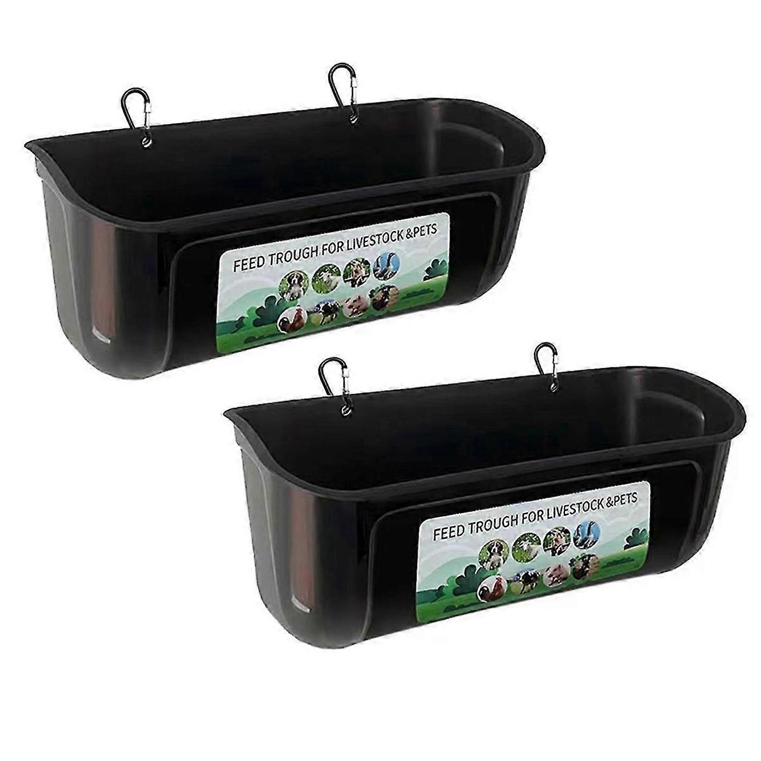 Chicken Goat Hanging Fence Feeder, Water Trough for Deer Duck Dog and Piglets, Goose Waterer Trough