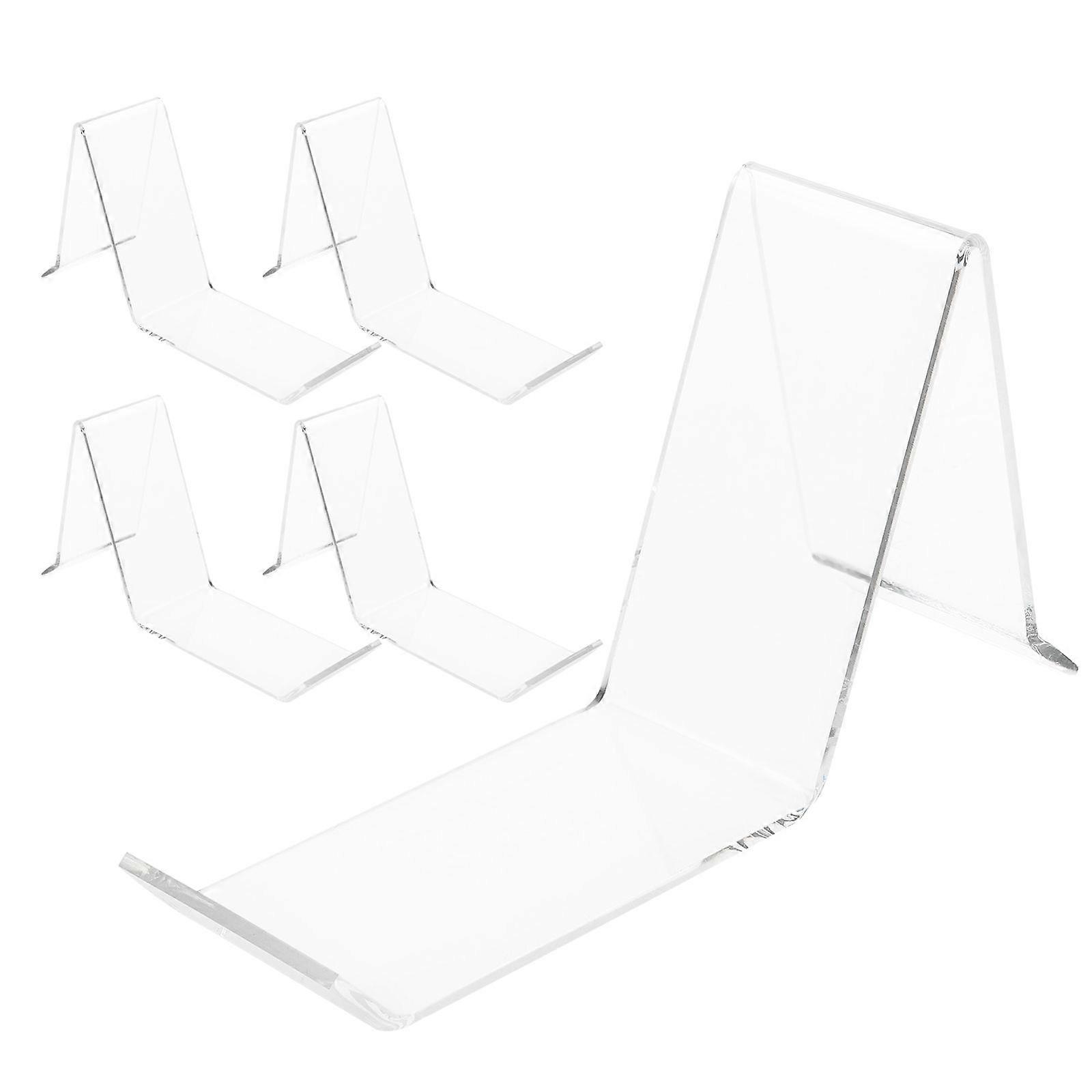 1 Set 5Pcs Shoe Display Stand Transparent Shoe Display Riser Acrylic Eelevated Showcase for Shoe Retailers (White)
