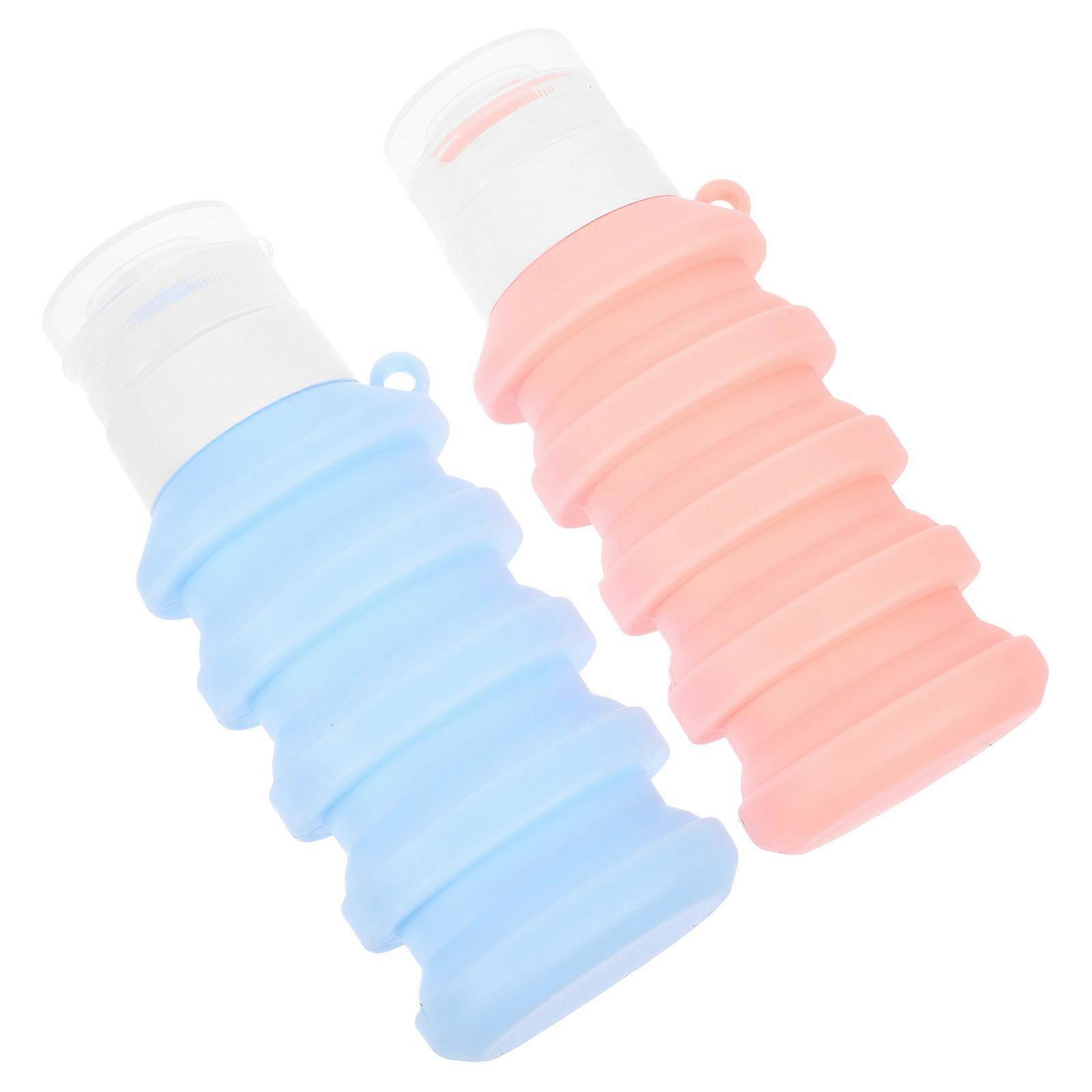 Travel Size Empty Bottles Collapsible Travel Bottles Toiletries Containers 90ml Leak Proof Silicone Squeeze Bottles For Business Trips 2Pcs