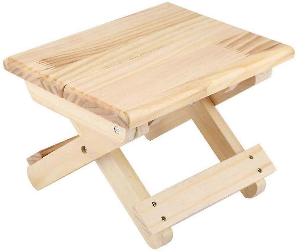 Small Solid Wood Folding Bench, Solid Wood Construction, Compact Square Shape, Folding Garden Table For Home Or Garden