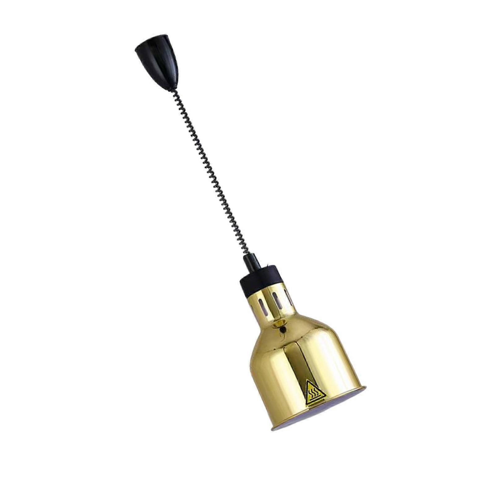 Food Warming Lamp, Gold Hanging Retractable Heat Lamp for Catering, Adjustable Size, Durable Material