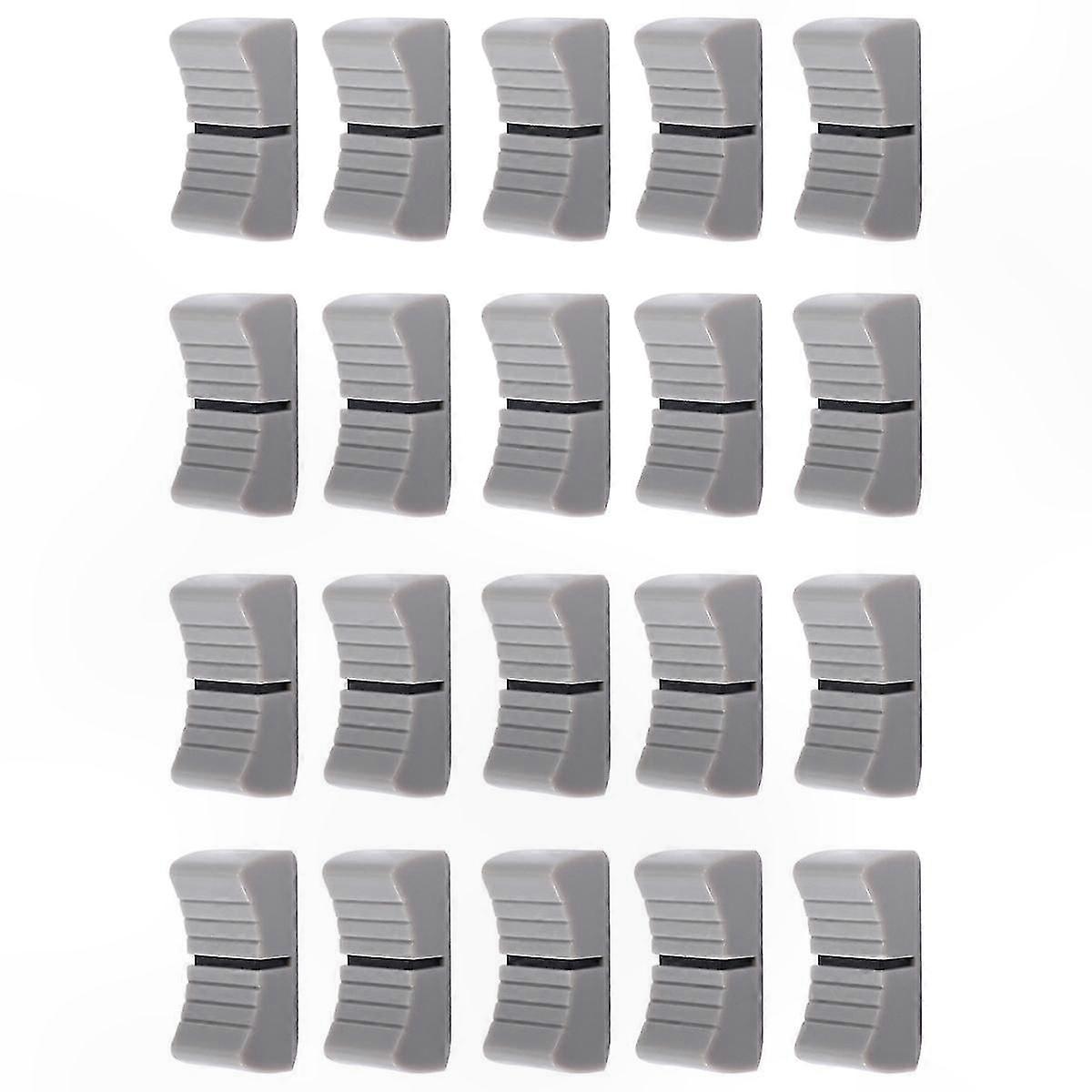 20-Pack Replacement Slider Knobs for Potentiometers, 24x11x10mm Gray with Black Mark Console Mixer Fader Controls