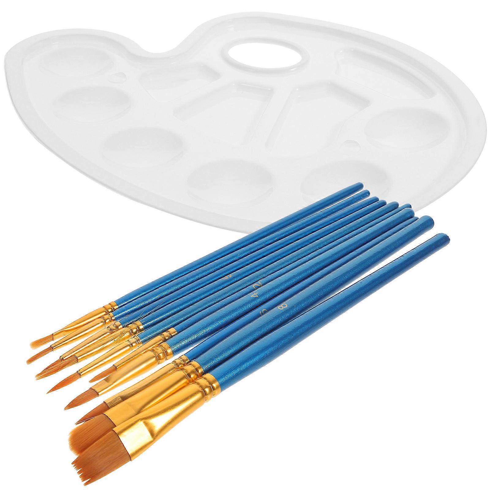 Painting Brush Kit Portable Paint Brush Set for Painting Use 5Sets Blue