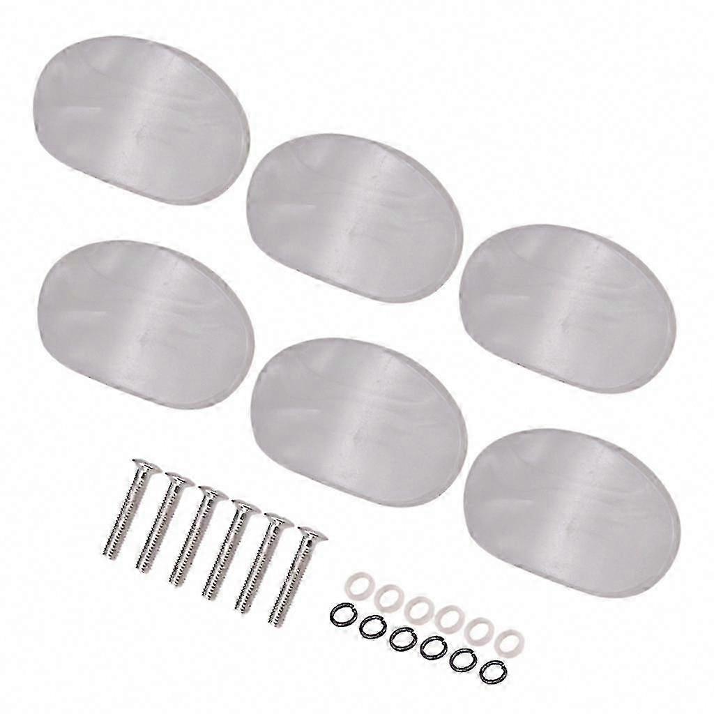 6 Pcs White Pearl Guitar Tuning Pegs Keys Button Tuners Machine Heads Premium Tuning Key Button Cap