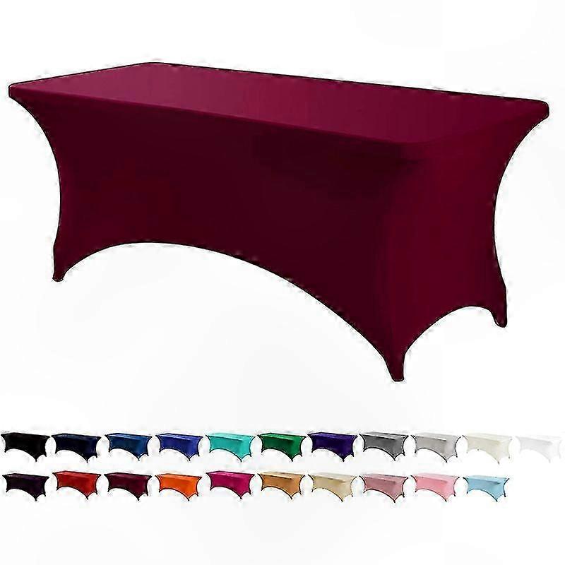 Orange Spandex Tablecloth, 6ft Elastic Craft Cover, Wrinkle-Resistant and Washable Design