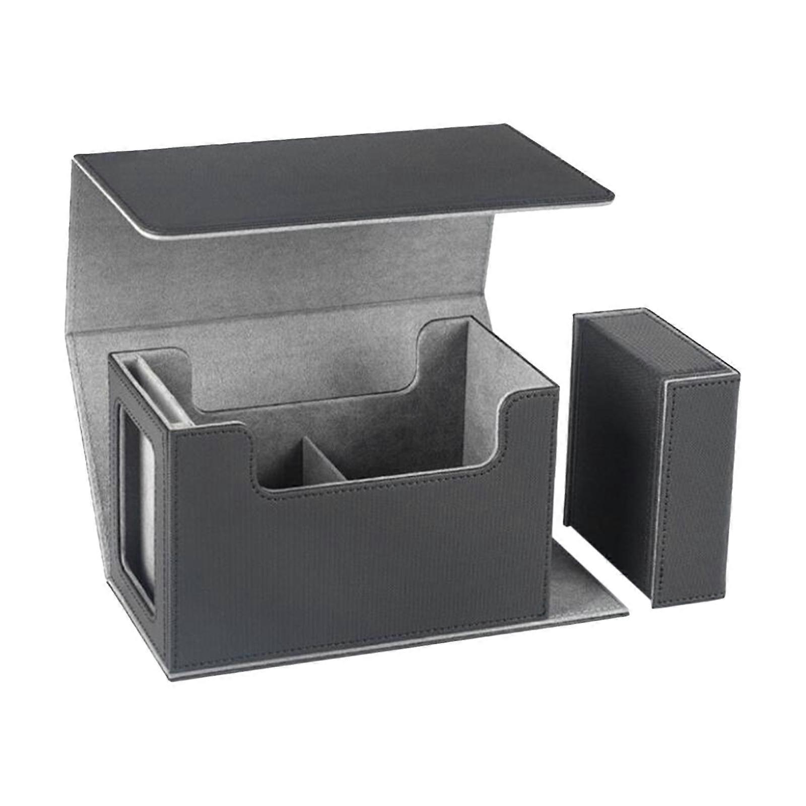 Card Game Storage Box Protective Lightweight Holder Card Gathering Deck Case Gray