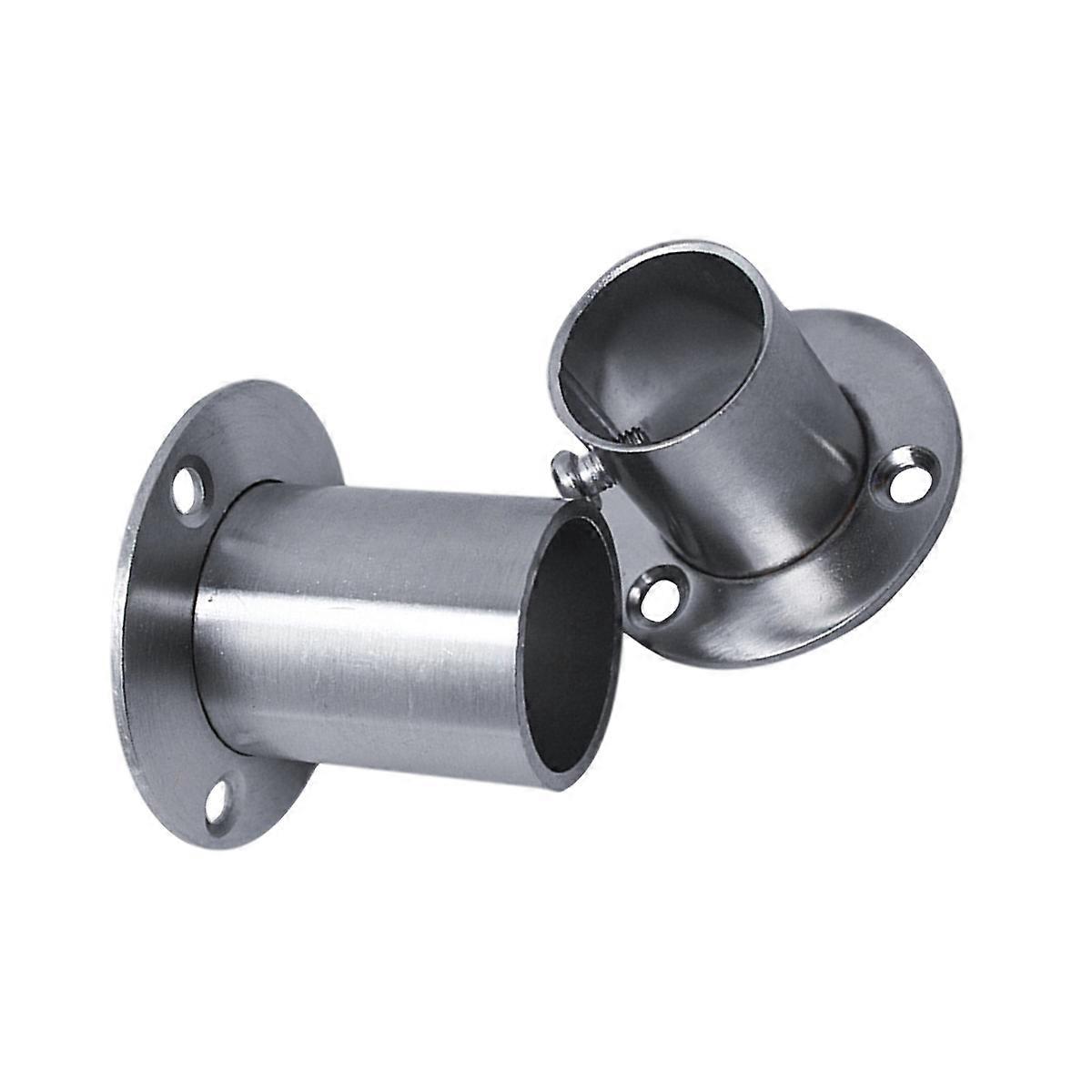 Round Base Rod End Supports Furniture Accessories for Home Use 2Pcs Silver