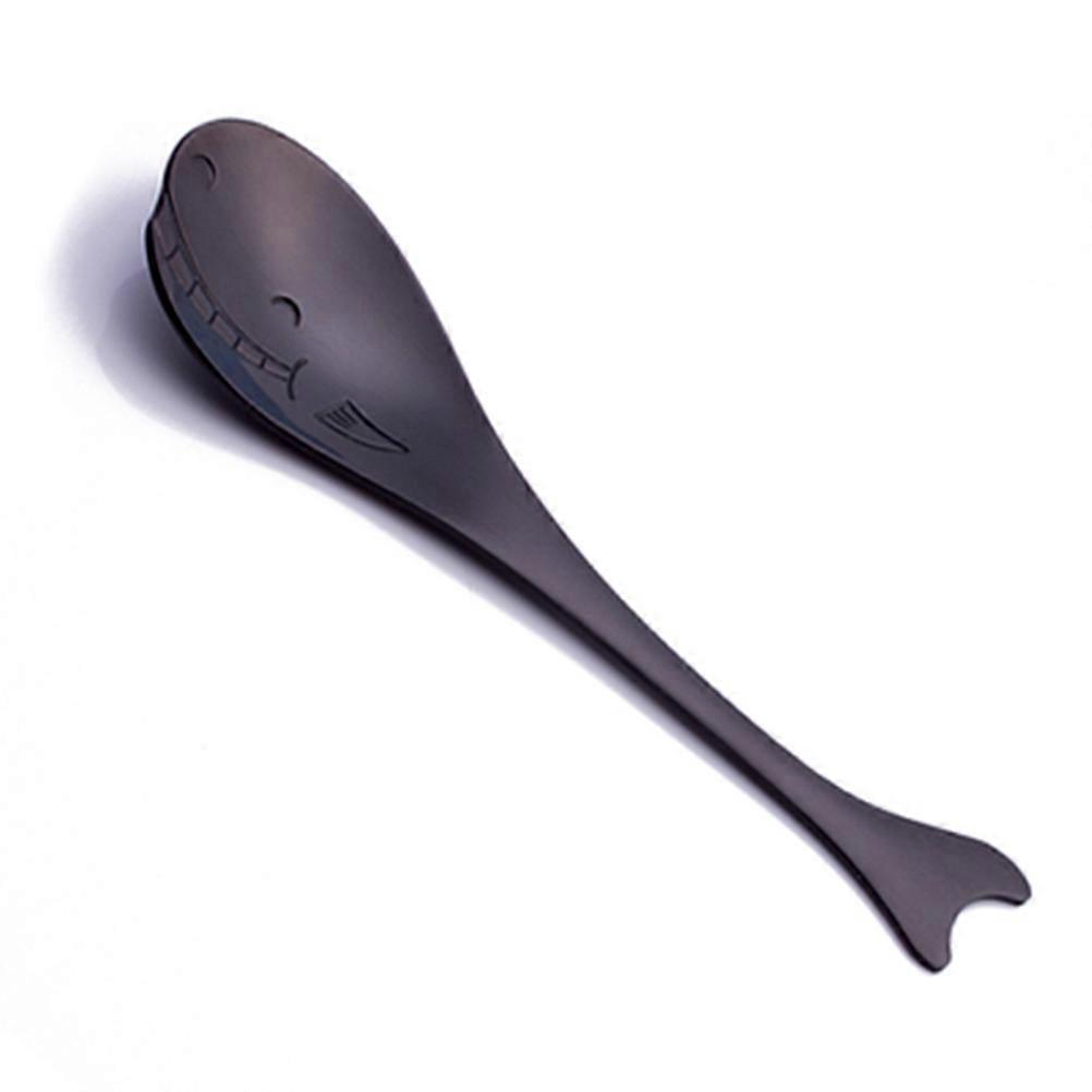 4Pcs Stainless Steel Soup Spoon Whale Shape Coffee Stirring Assorted Color For Daily Use