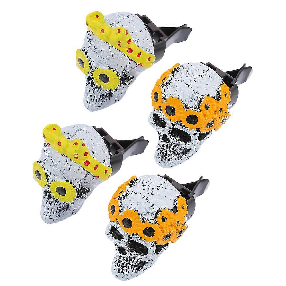 Skull Car Vent Clip Air Freshener Decoration For Car Owners Assorted Color Durable 8 Sets