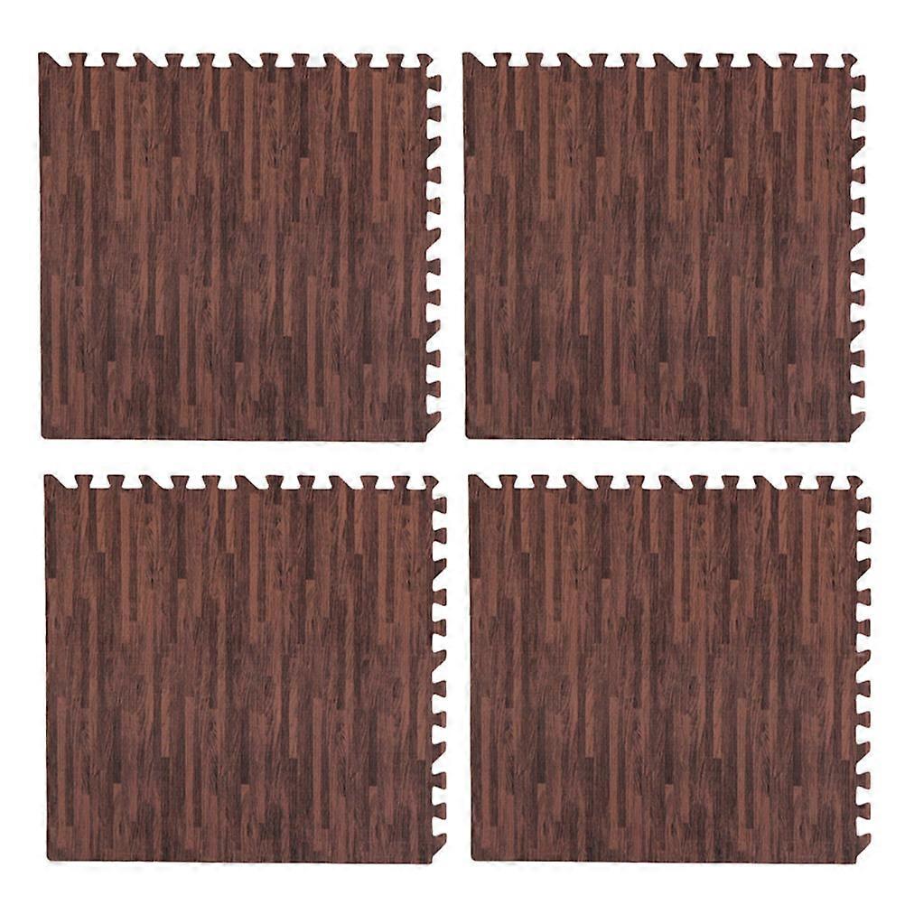Dark Brown 16Pcs Eva Exercise Mat with Interlocking Yoga Floor Mats