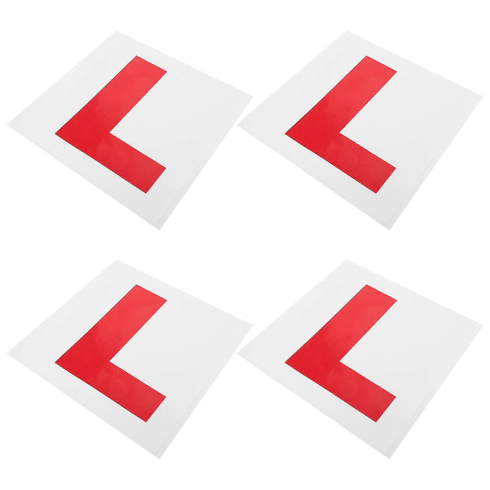 Car Decals Stickers Indicate New Driver Fade Resistant Red 4Pcs