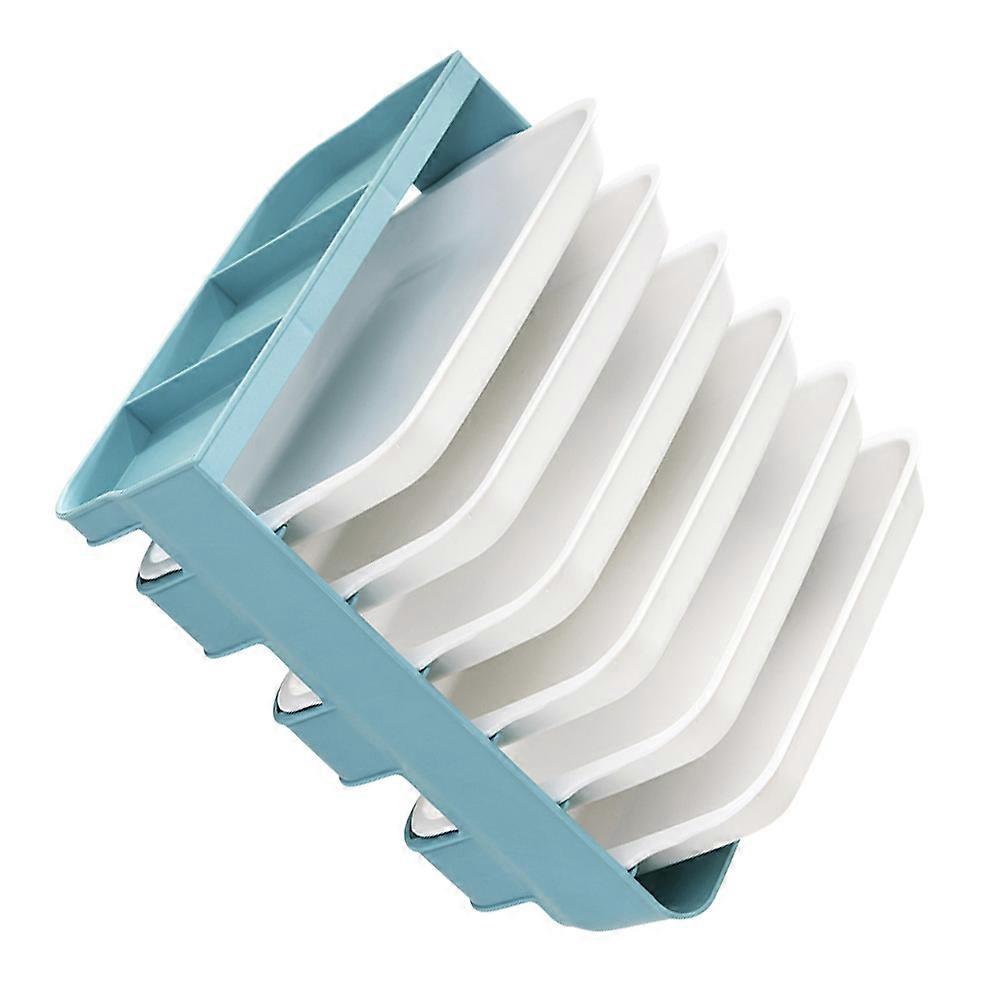 Stackable Kitchen Organizer Hot Pot Rack Detachable Storage Box Green Rectangular Design 2Pcs