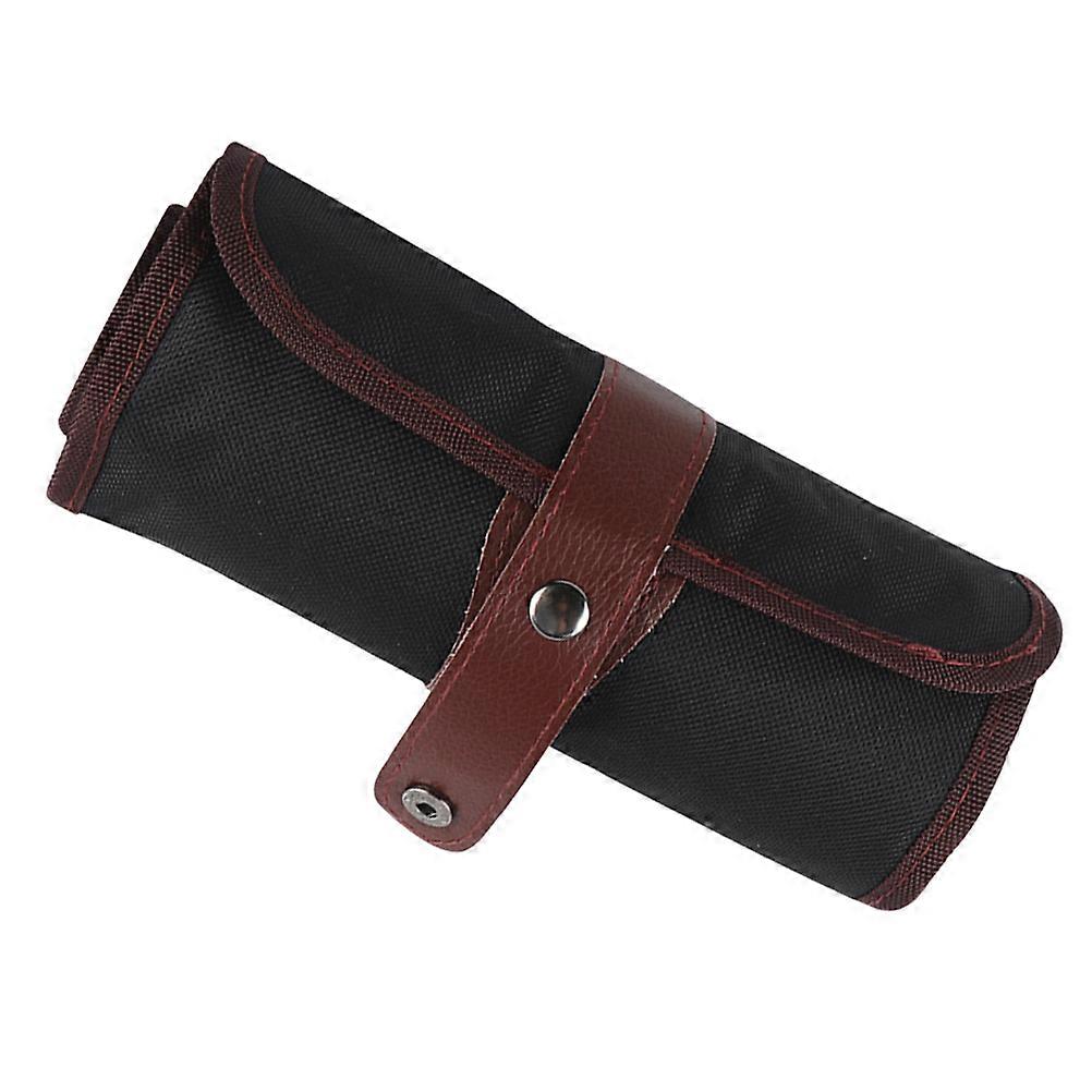Colored Pencil Organizer Canvas Pencil Case for Office School Use Black Material with Roll Up Function 1Set