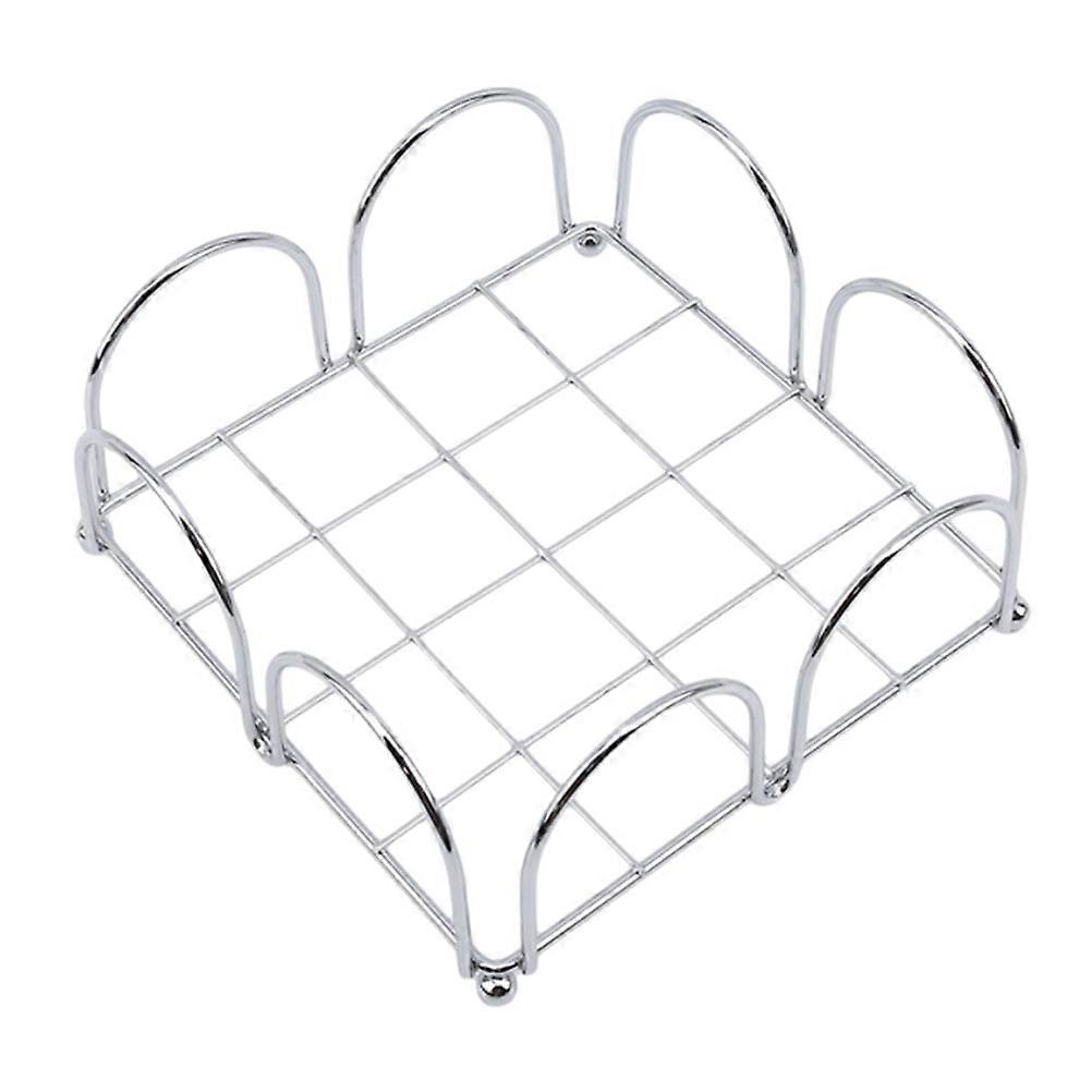 Iron Napkin Holder Silver Square for Tissue Use 2Pcs Desktop Storage Rack