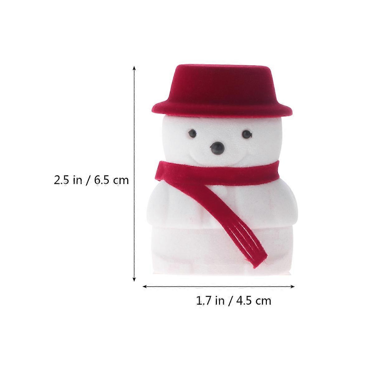 Snowman Ring Box for Storage Use with Red and White Design