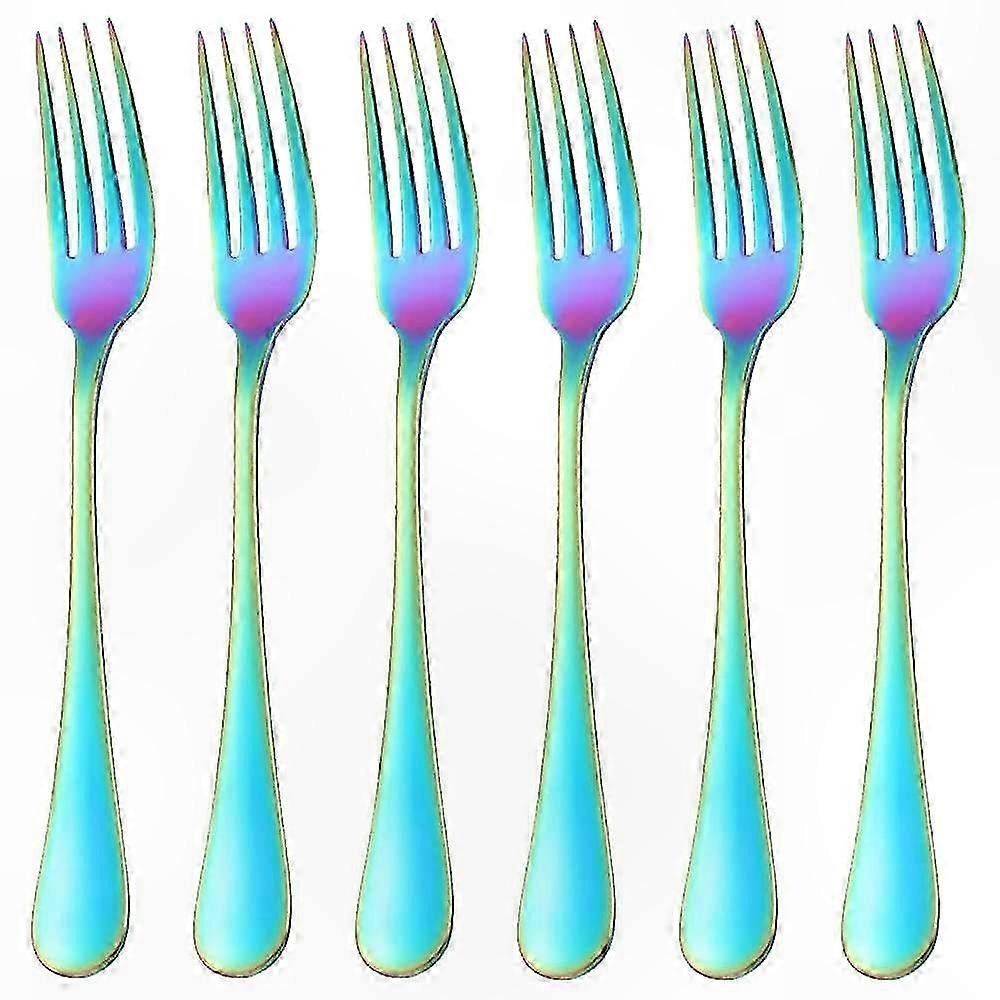 6-Piece Stainless Steel Dinner Fork Set, 8-inch Flatware for Kitchen Use