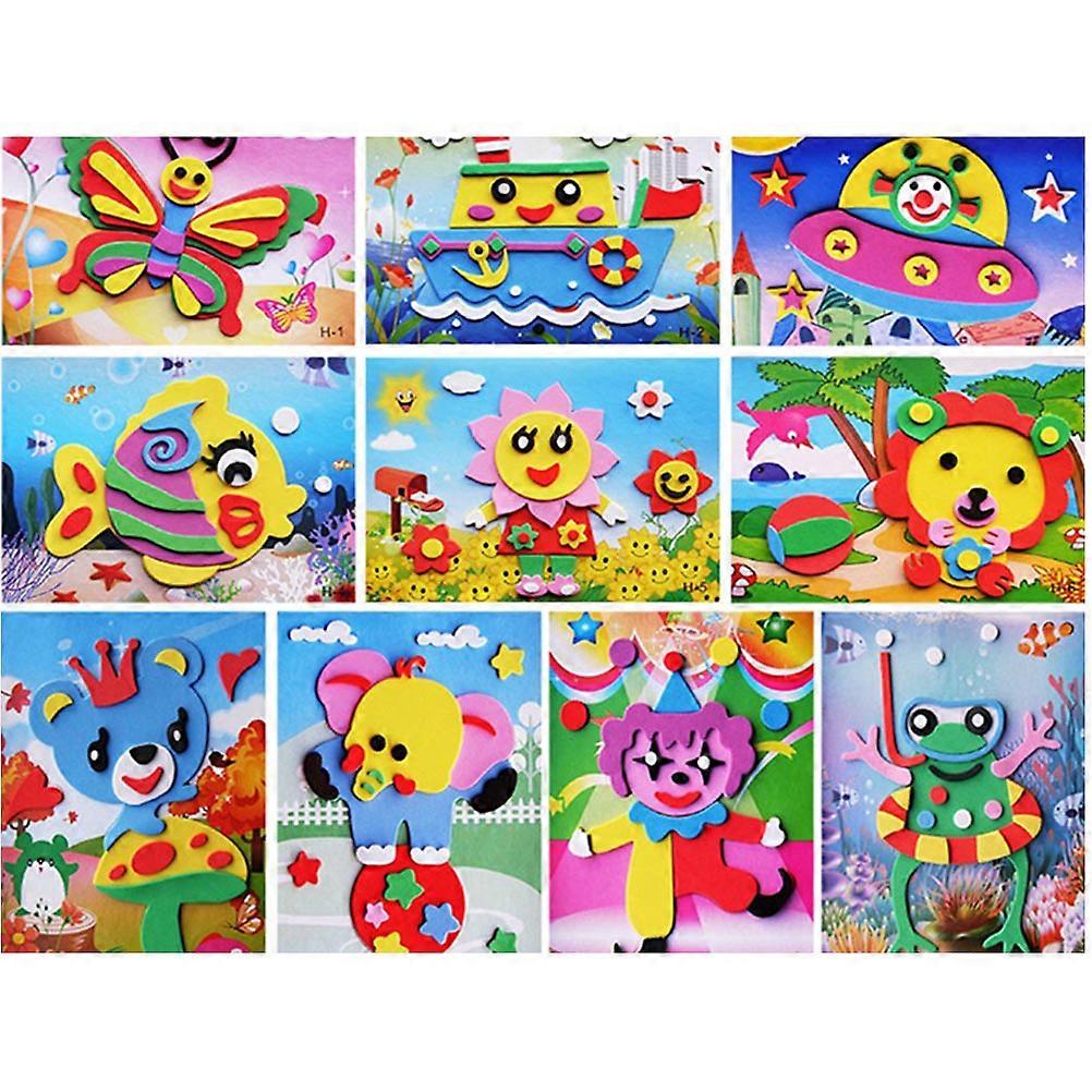Children's Craft Toys 10 Pcs EVA Picture Stickers Assorted Color Perfect For Daycare And Classroom Activities