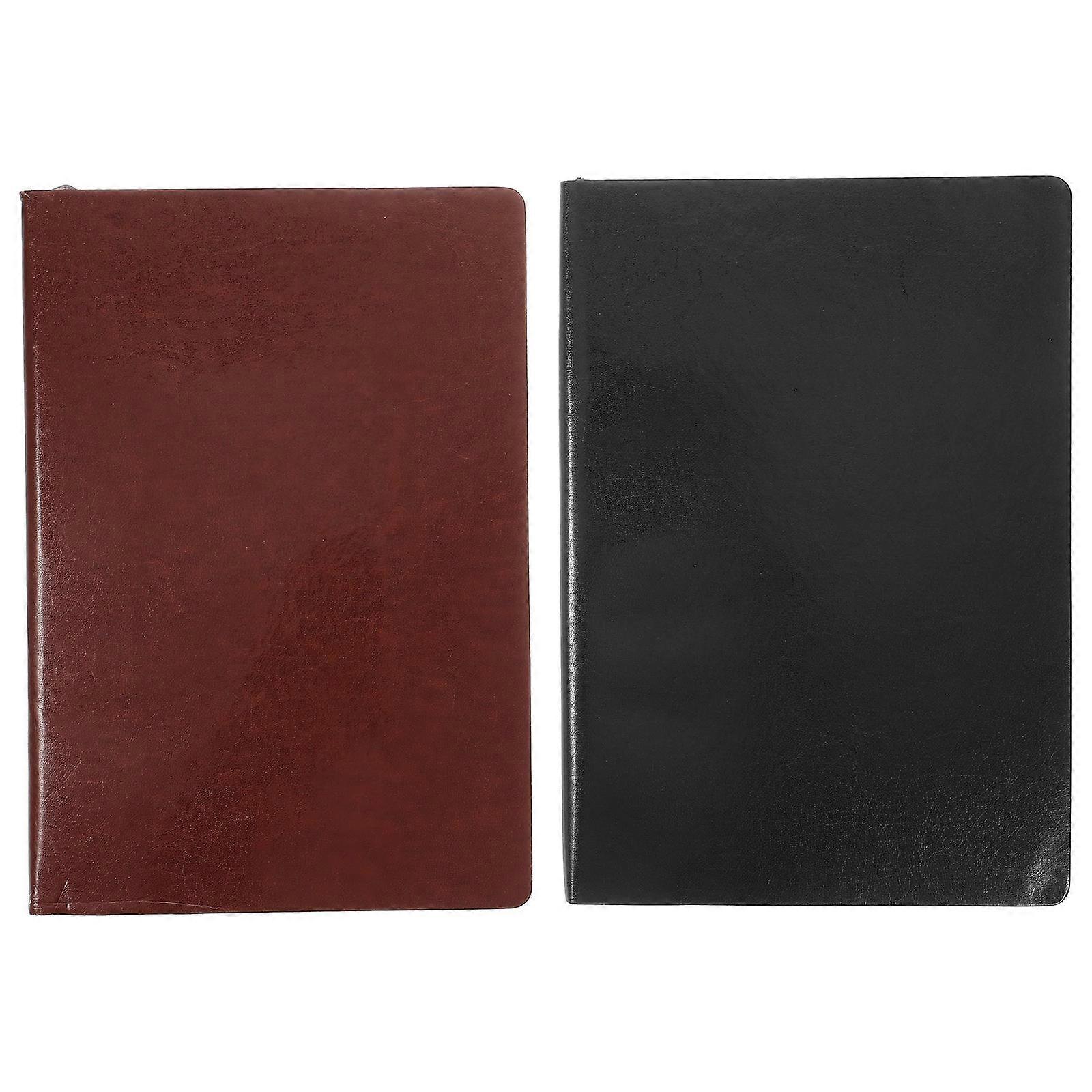 Meeting Notebook Portable Writing Notepad for Students Office Use Pu and Paper Material with 2Pcs