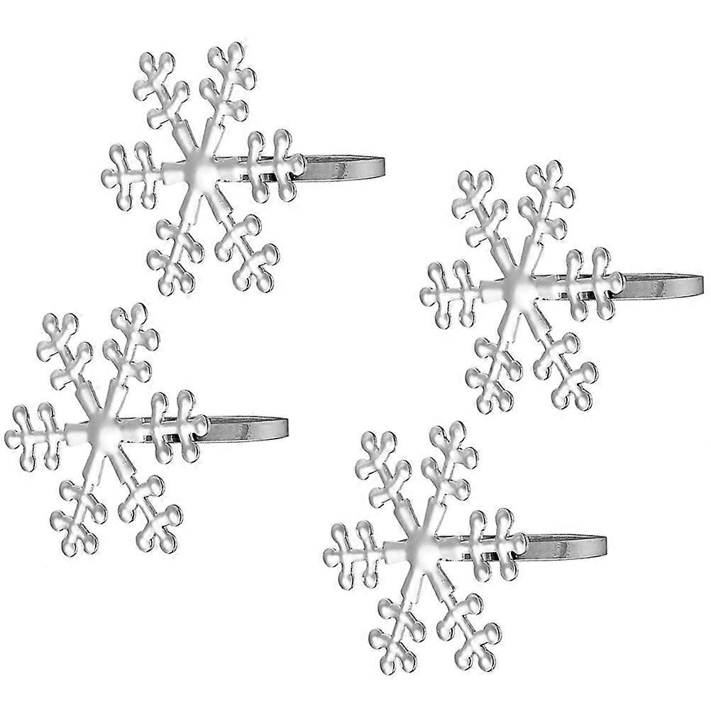 Snowflake Napkin Rings Practical Napkin Holders For Wedding Parties Christmas Birthdays And Various Parties In Silver 1 Set 4 Pcs