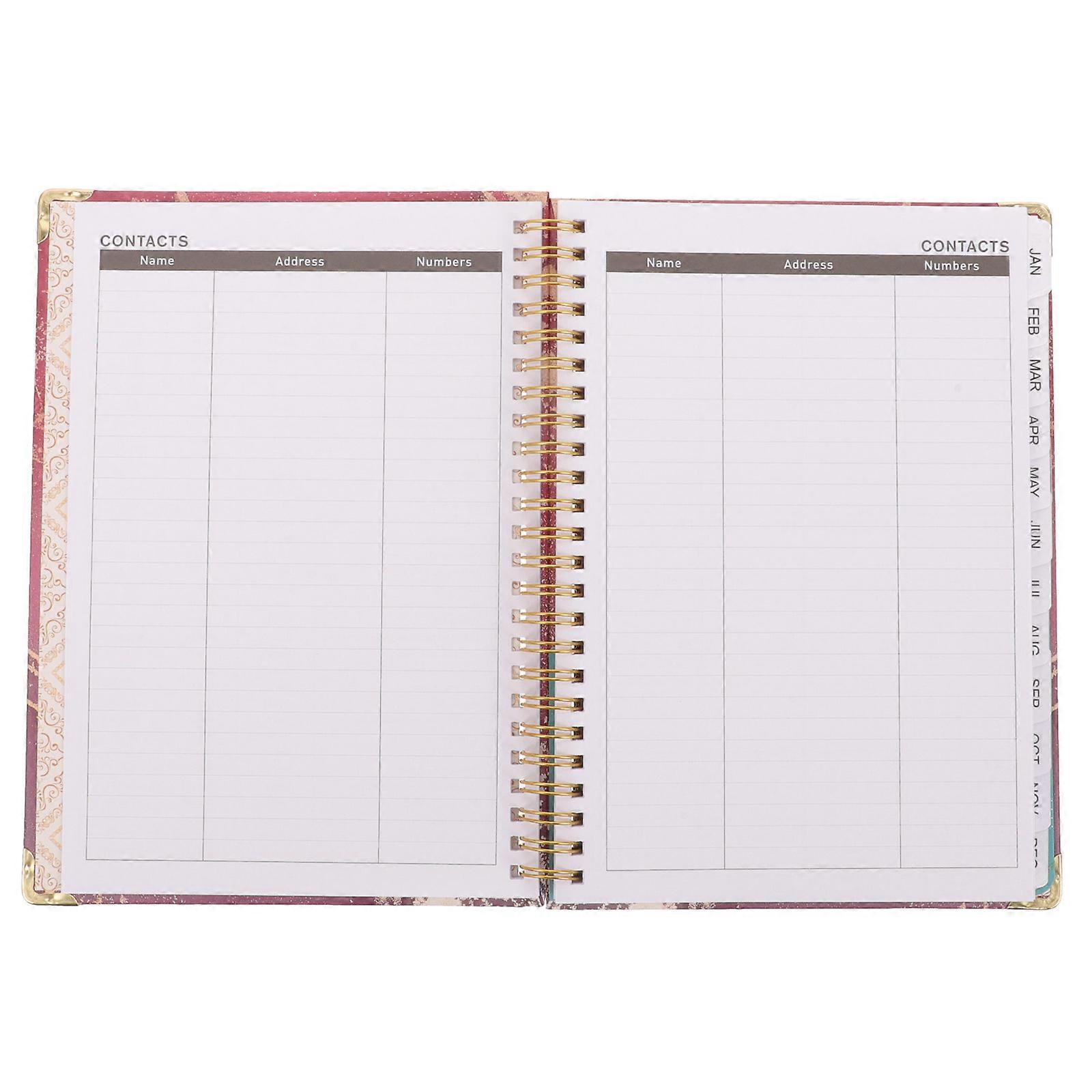 Planner Paper Notebook English Schedule Book for Note Taking 4Pcs