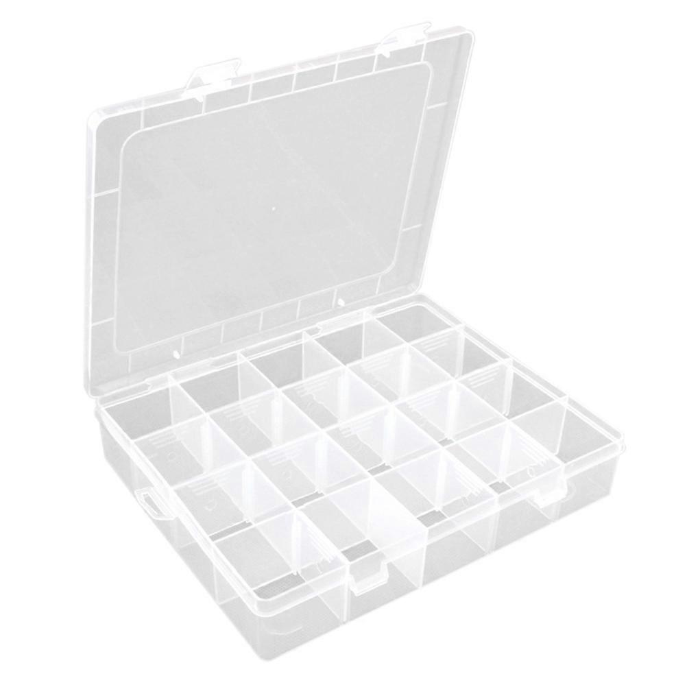 Clear Plastic Storage Box Organizer for Storage 2Pcs 20-Grid Jewelry Case