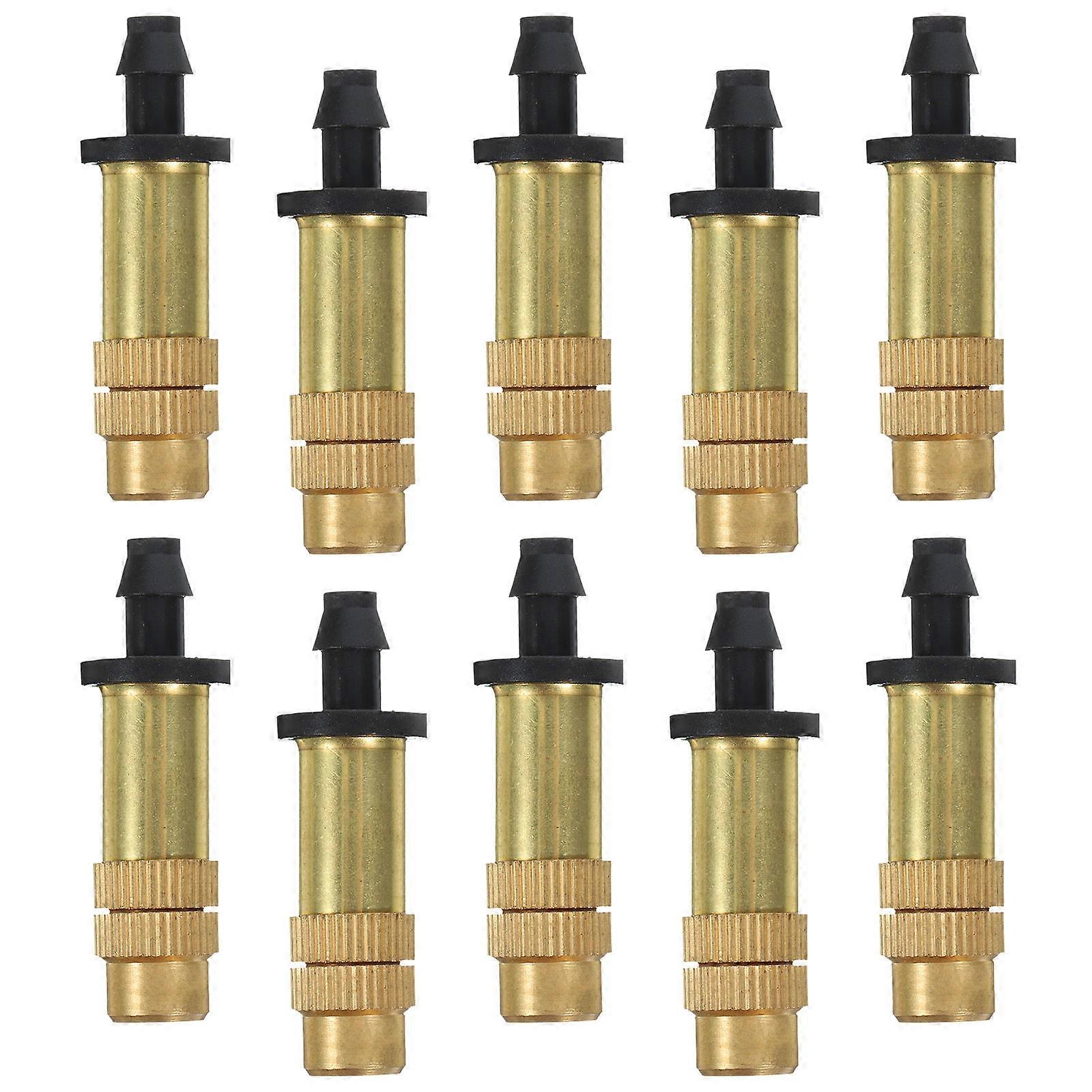 Atomizing Nozzle Adjustable Copper Misting Nozzle for Water Misting 10Pcs