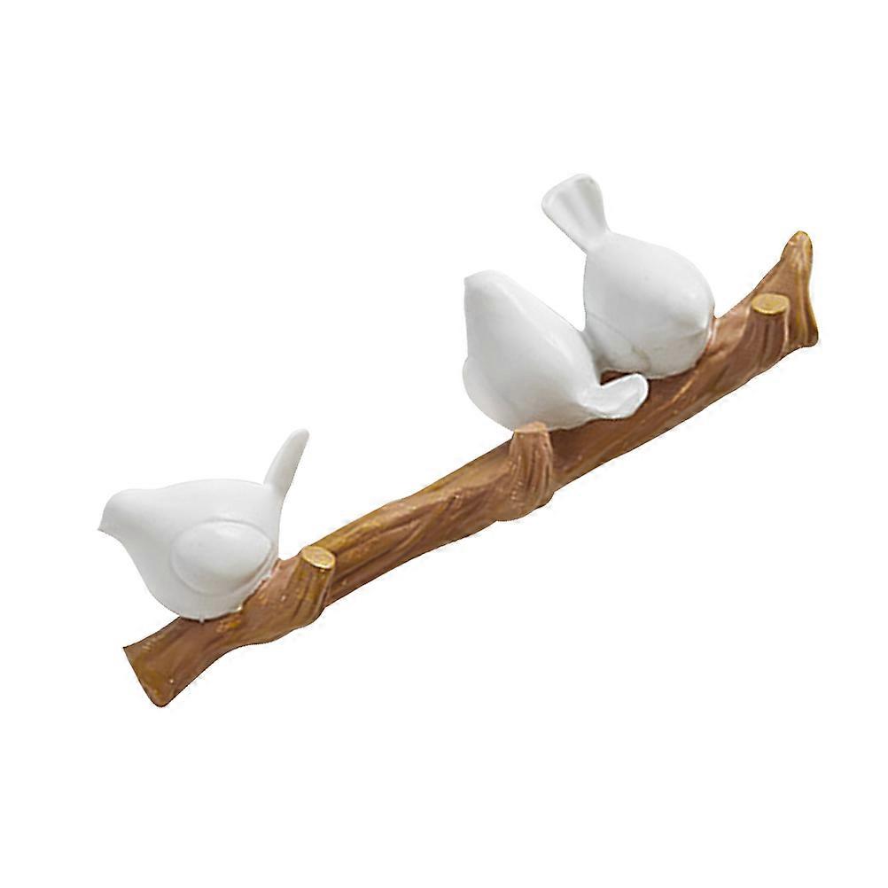 Resin Hook Bird on Branch Coat Hook for Home Use 2Pcs