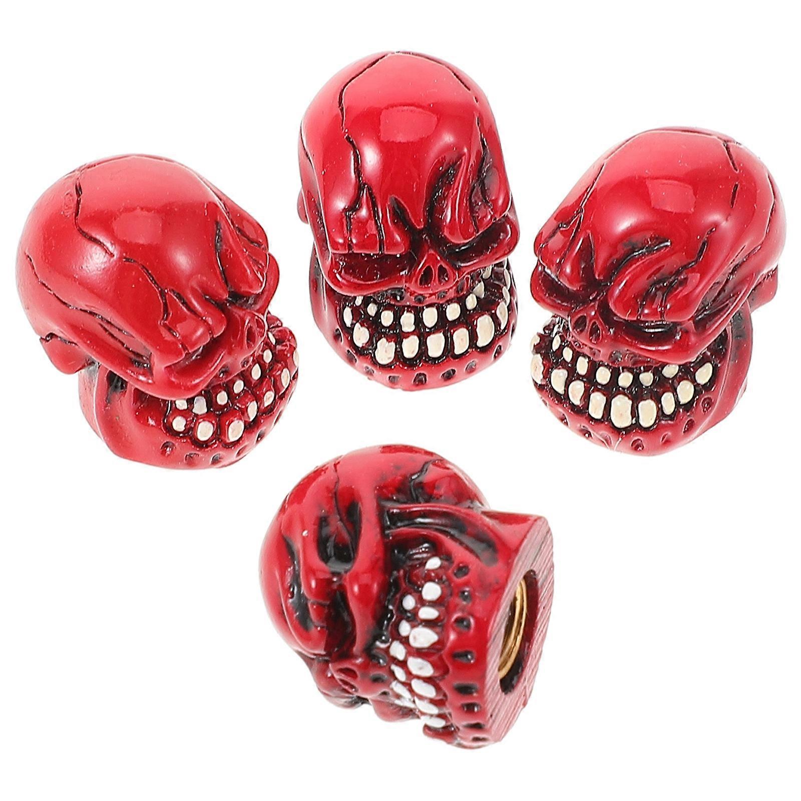 Skull Tire Valve Caps Resin for Car Use 8Pcs Universal Valve Stem Caps