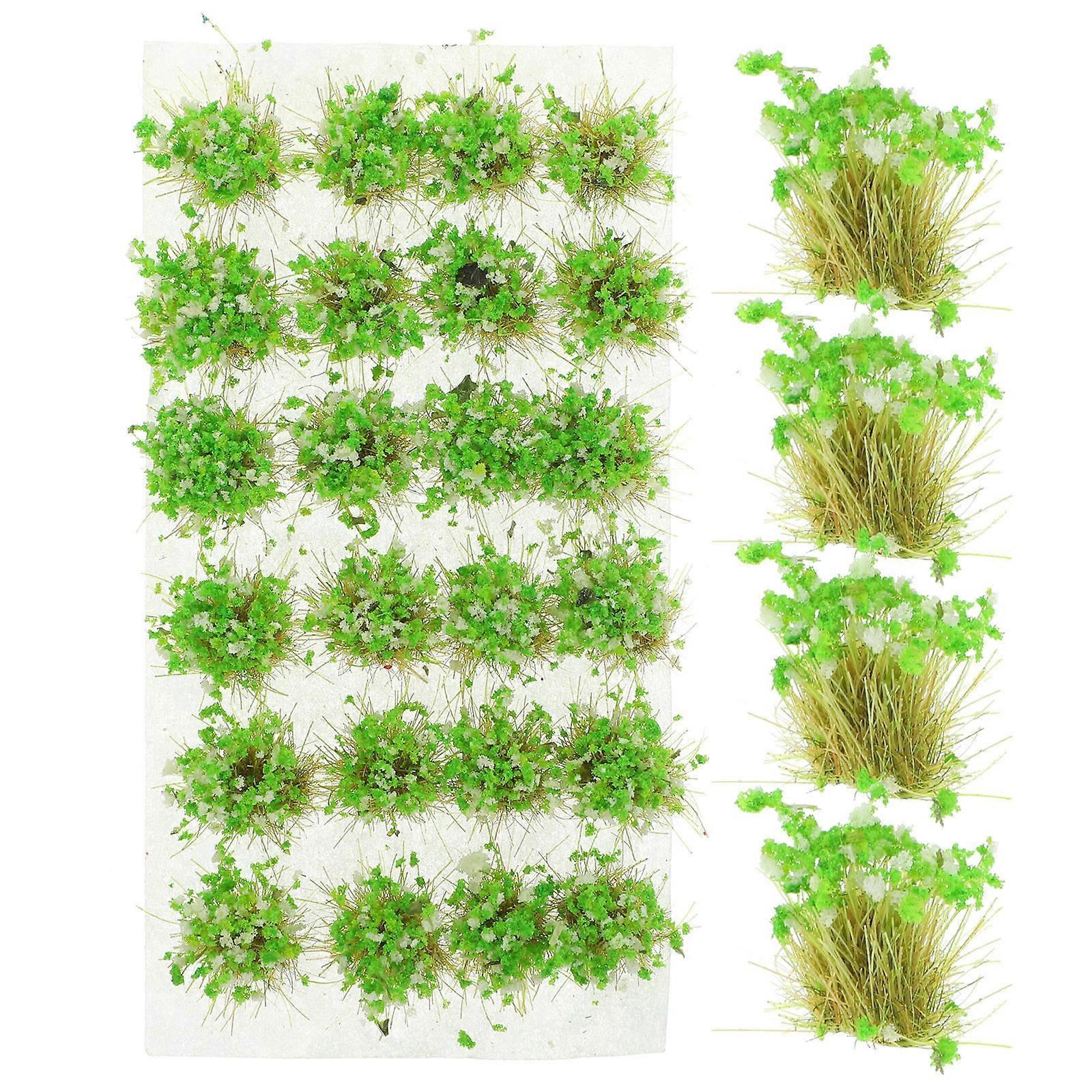 Artificial Grass Cluster Mini Size Fake Plant Tuft Micro-Landscape Prop Scenic Landscaping 4 Boxes