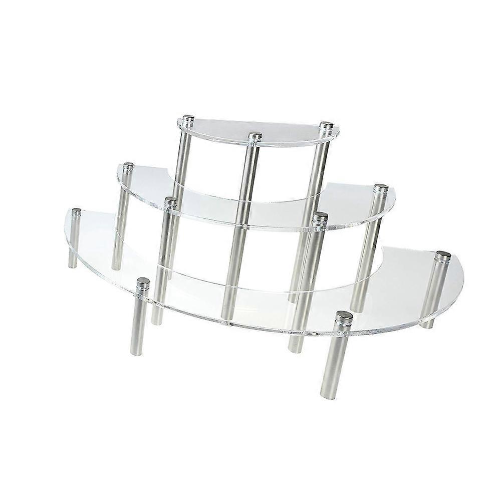 Cake Display Rack Three-Tier Acrylic Stand for Cake Storage Transparent 2Pcs