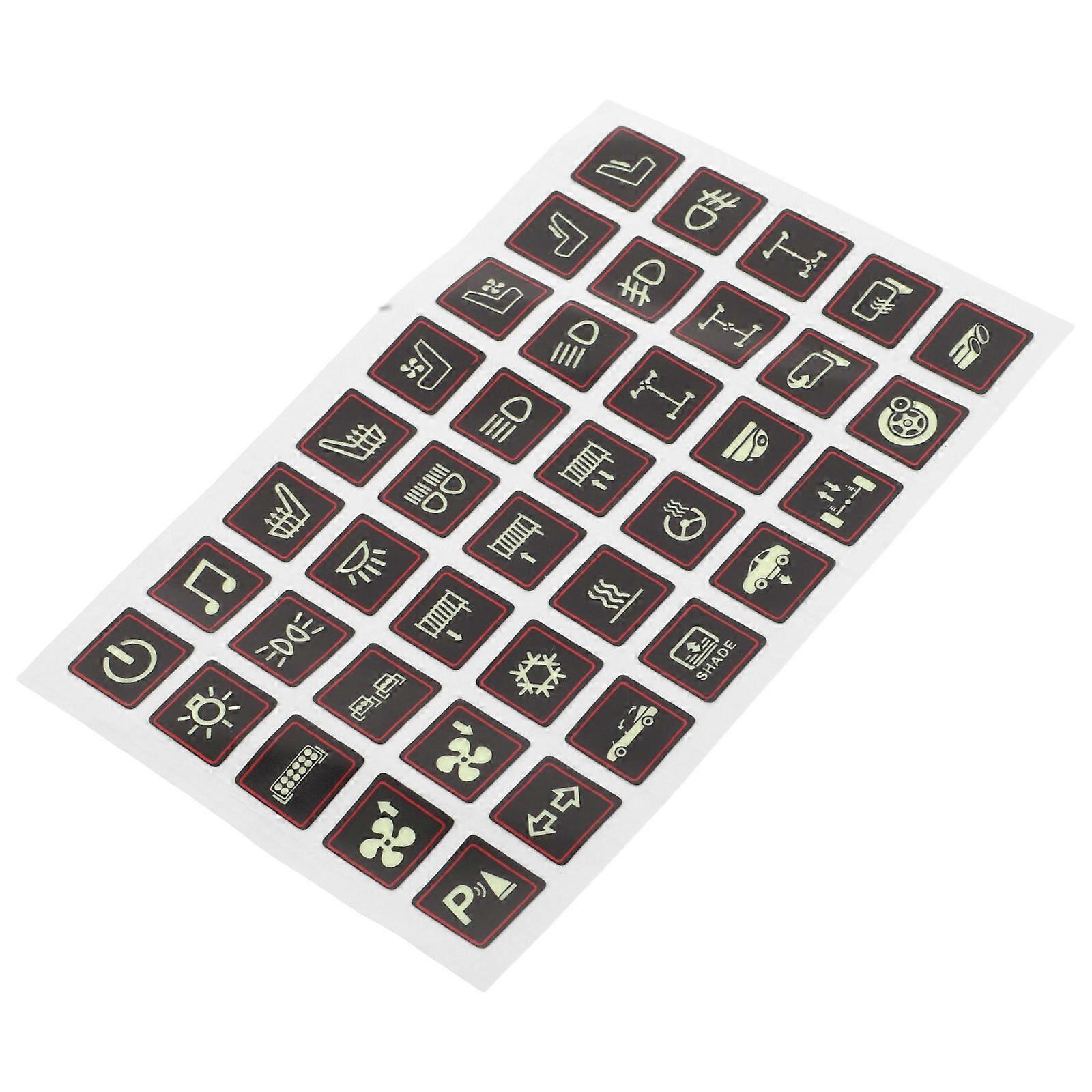 PVC Car Switch Panel Sticker for Auto Function Buttons 3Pcs Set