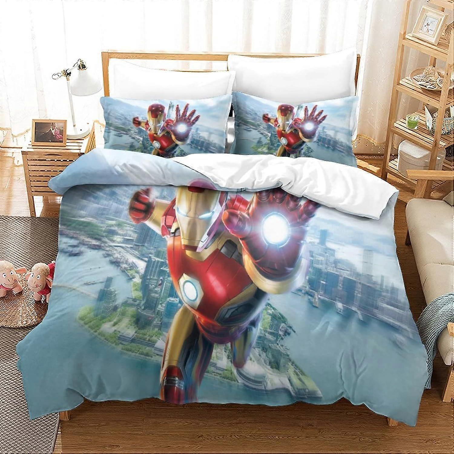 Style278 Iron Man Duvet Cover Super Hero Printed Duvet Cover 140X200CM
