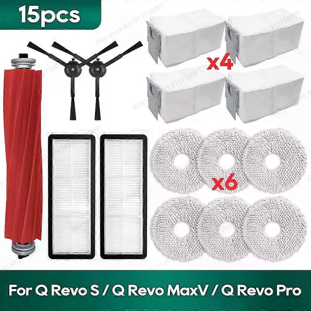 Compatible for Roborock Qrevo S, Qrevo MaxV, Qrevo Pro, Qrevo Plus Accessories Main Side Brush Filter Dust Bag Mop Cloth