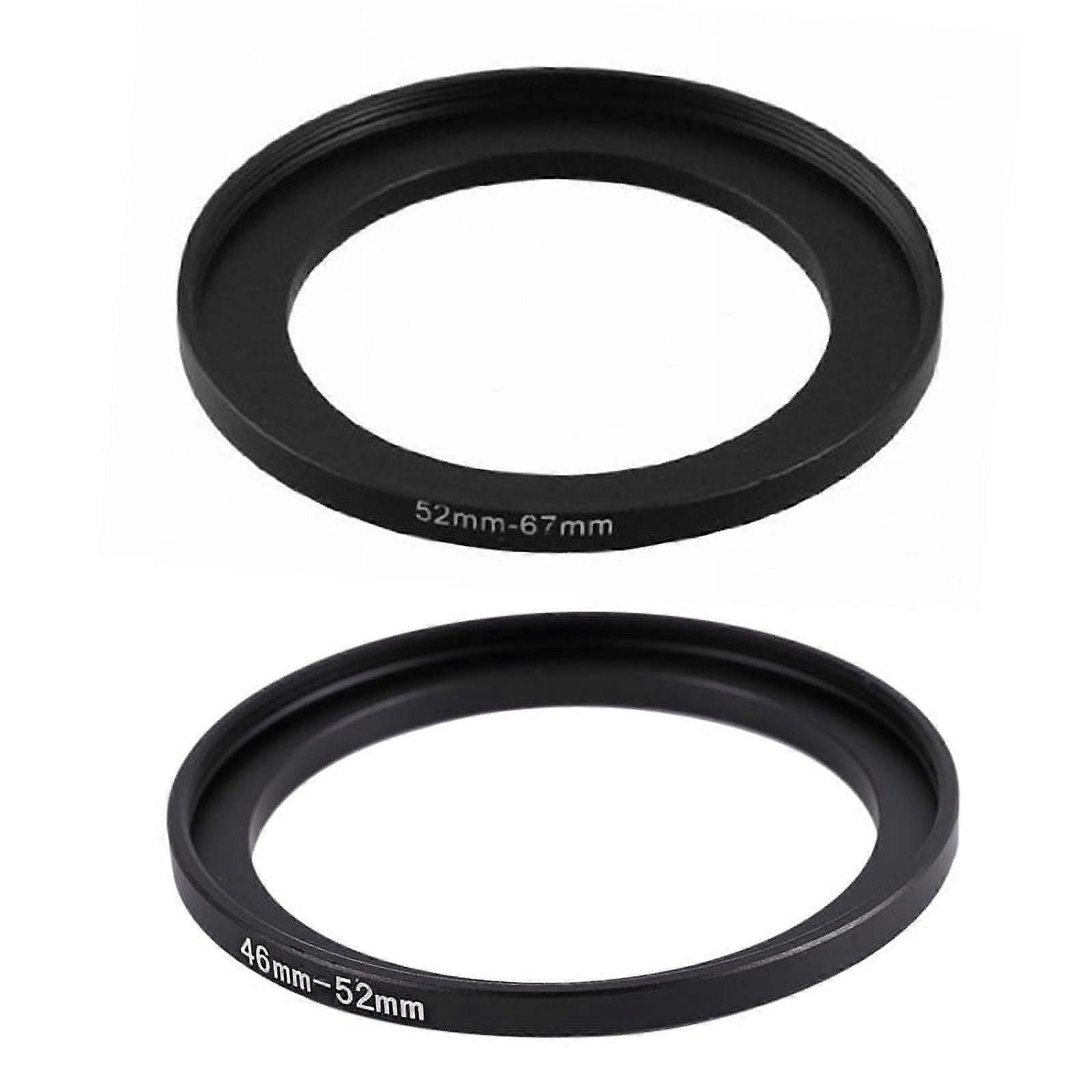 2 Pcs Camera Replacement Lens Filter Step Up Ring Adapter, 52Mm-67Mm & 46Mm-52Mm