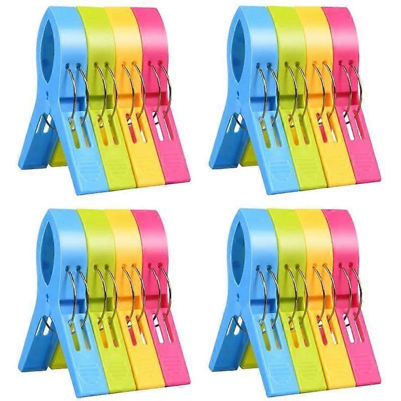 Minglan 16-Pack Jumbo Beach Towel Clips Clothes Pins Towel Clips