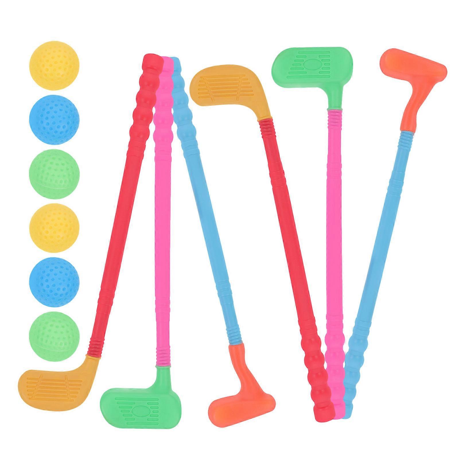 Kids Golfs Playthings Plastic Golf Set for Physical Development 10Sets