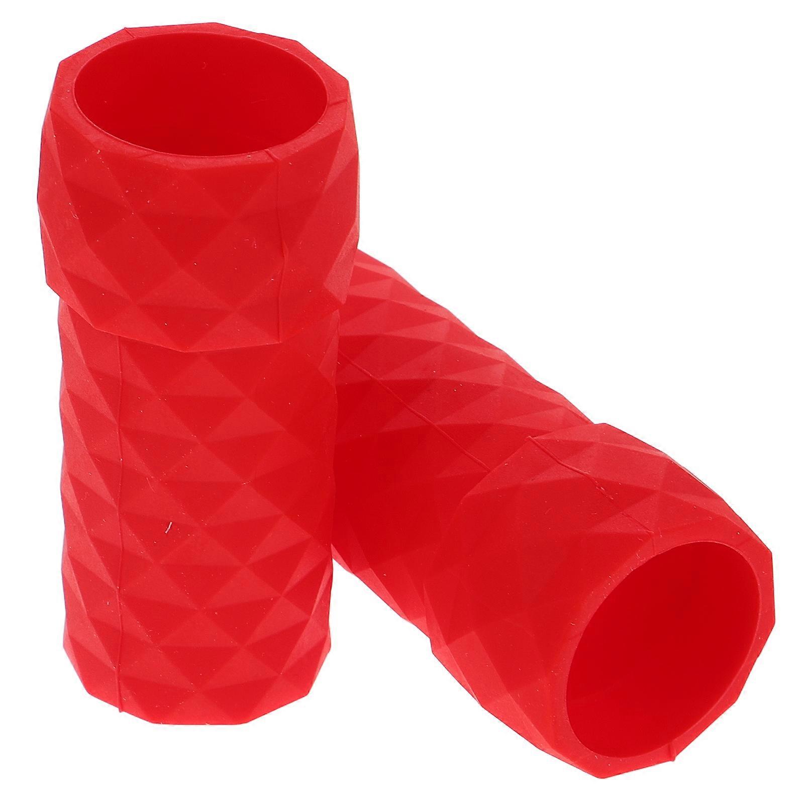 Road Bike Handlebar Caps With Shock Absorption Design For Cyclists Featuring Red Silicone 1 Pair
