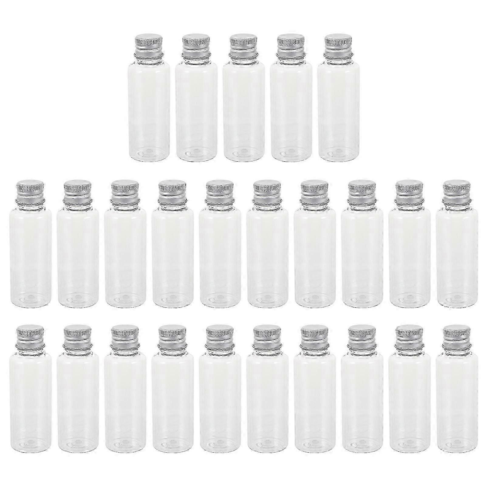 25Pack Plastic Bottles with Aluminum Caps Transparent for Travel and DIY Projects 40ml Storage
