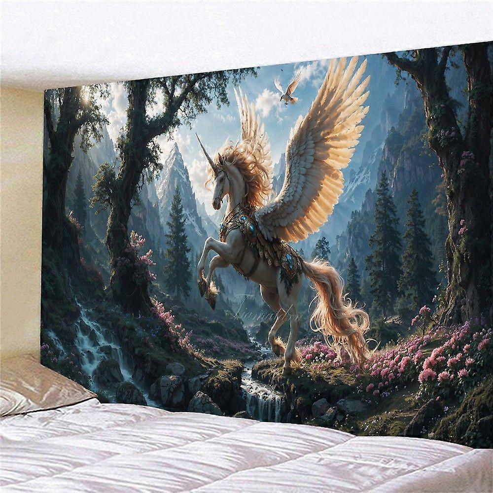 Mountain Stream Unicorn Tapestry Wall Hanging Bedspread Backdrop GT 590