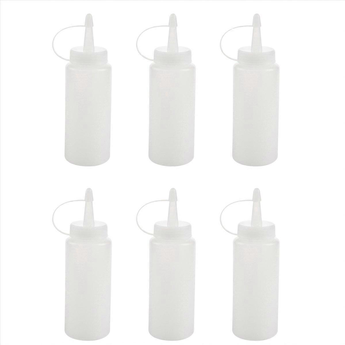 Plastic Squeeze Bottle Condiment Dispenser white 6oz