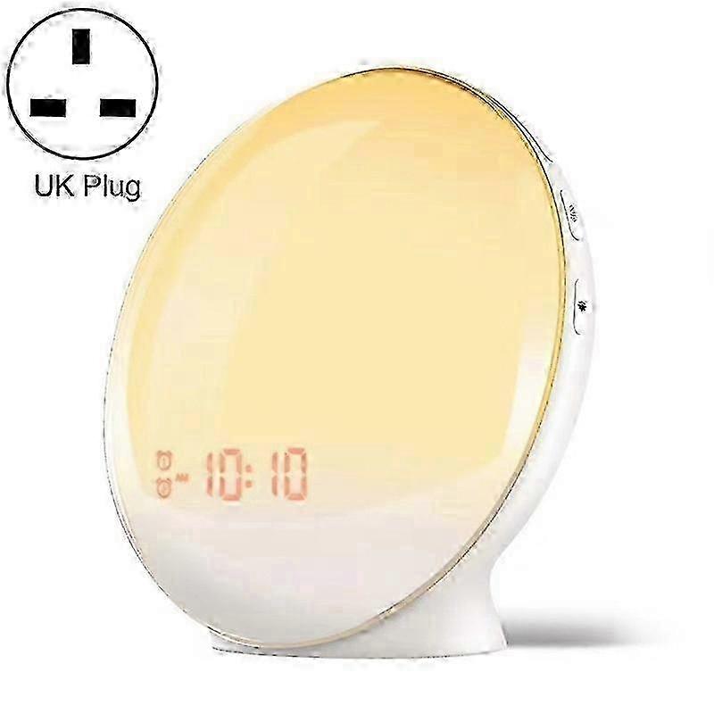 Alexa Voice-Activated Electronic Alarm Clock Sunrise Wake Up Night Light Support Smart APP Control, UK Plug(White)